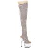 Pleaser - ADORE3019CRS Bottes cuissardes à plateforme - Couleur argent Product image